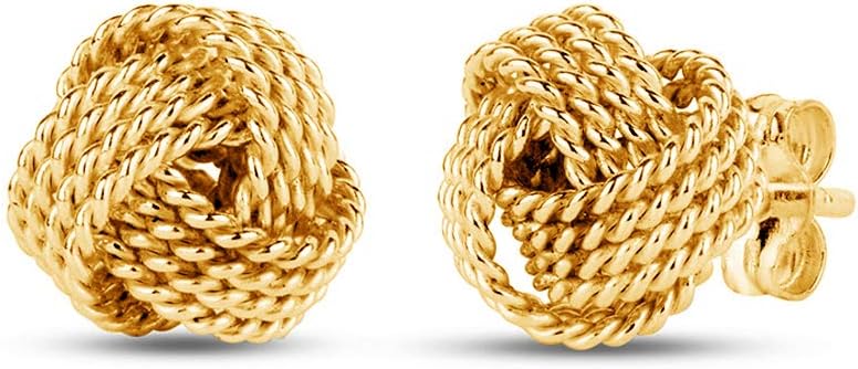 Sterling Silver Love Knot Stud Earrings - 图片 2
