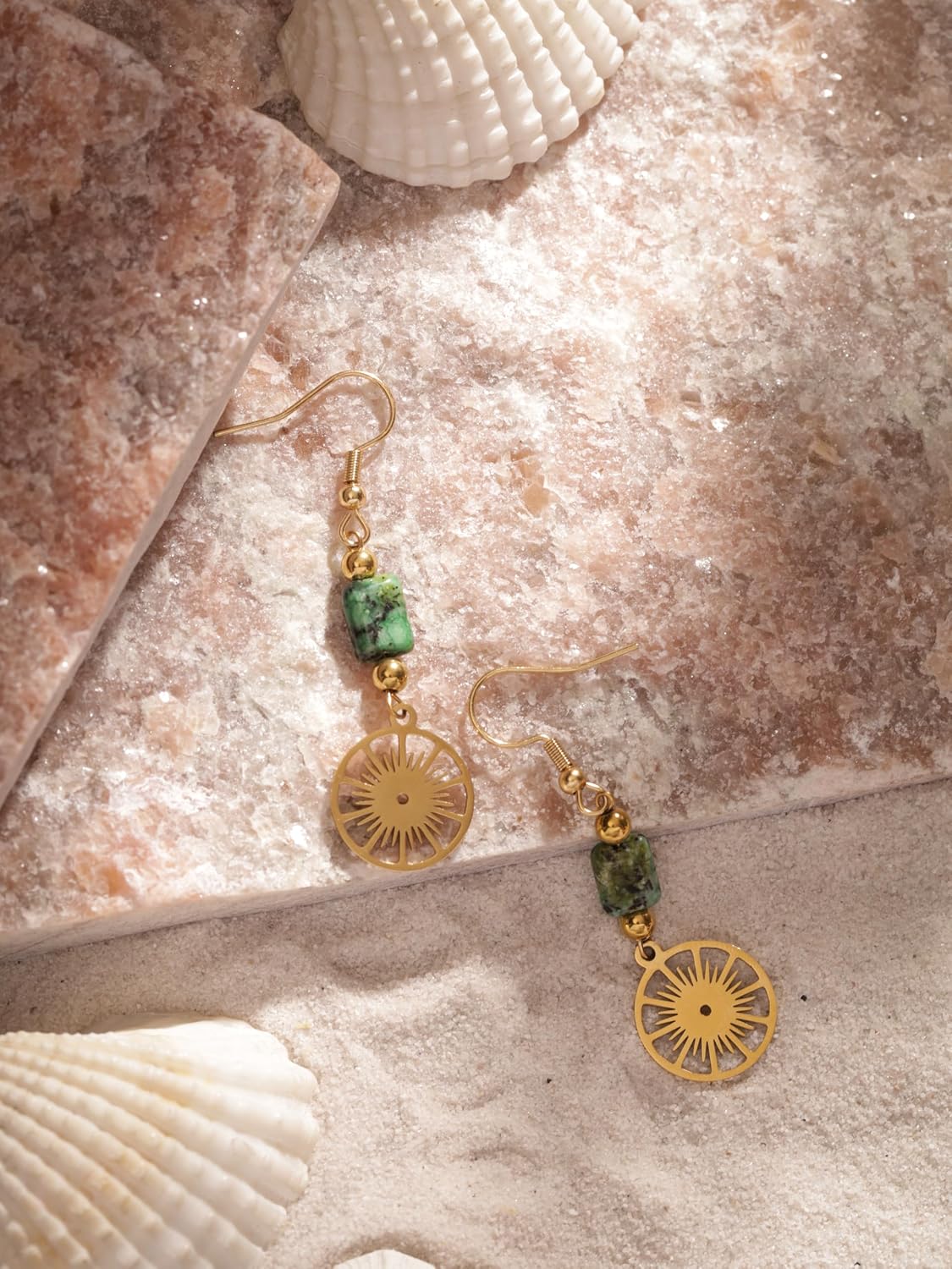 Handmade Gold Tone Hippie Danglers - 图片 6