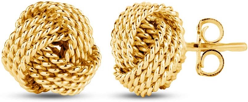 Sterling Silver Love Knot Stud Earrings