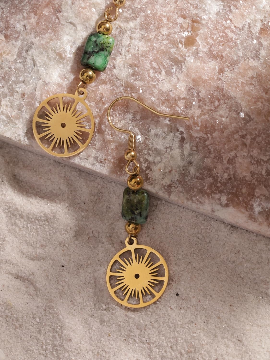 Handmade Gold Tone Hippie Danglers - 图片 7