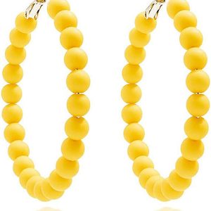 Boho Multicolor Beaded Hoop Earrings