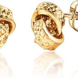 Woven Love Knot Stud Earrings